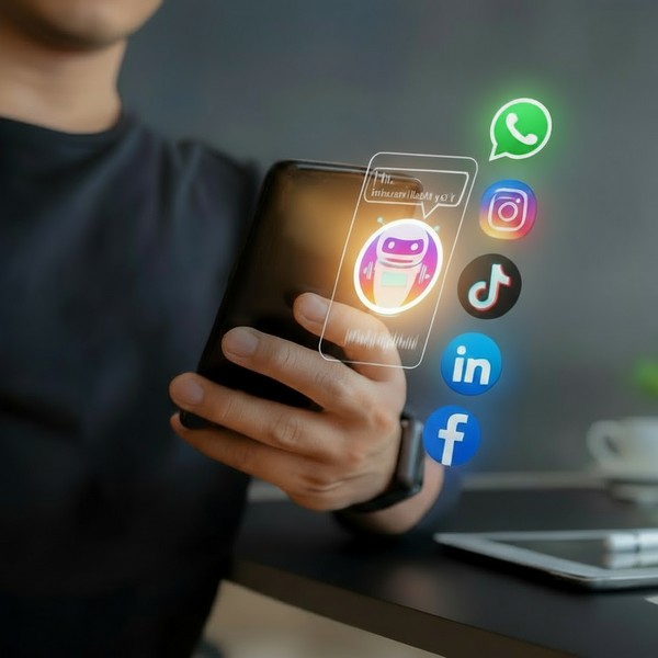 Cliente interactuando con un Agente IA en WhatsApp